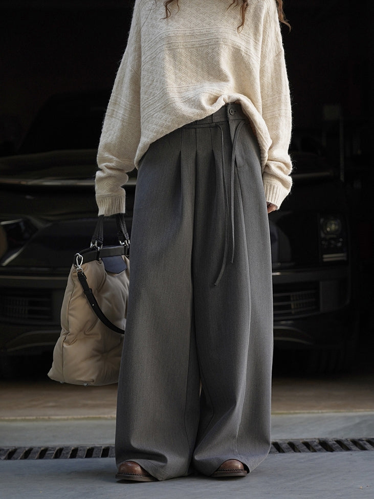 Pleated Side-Drape Pants_BDHL7773