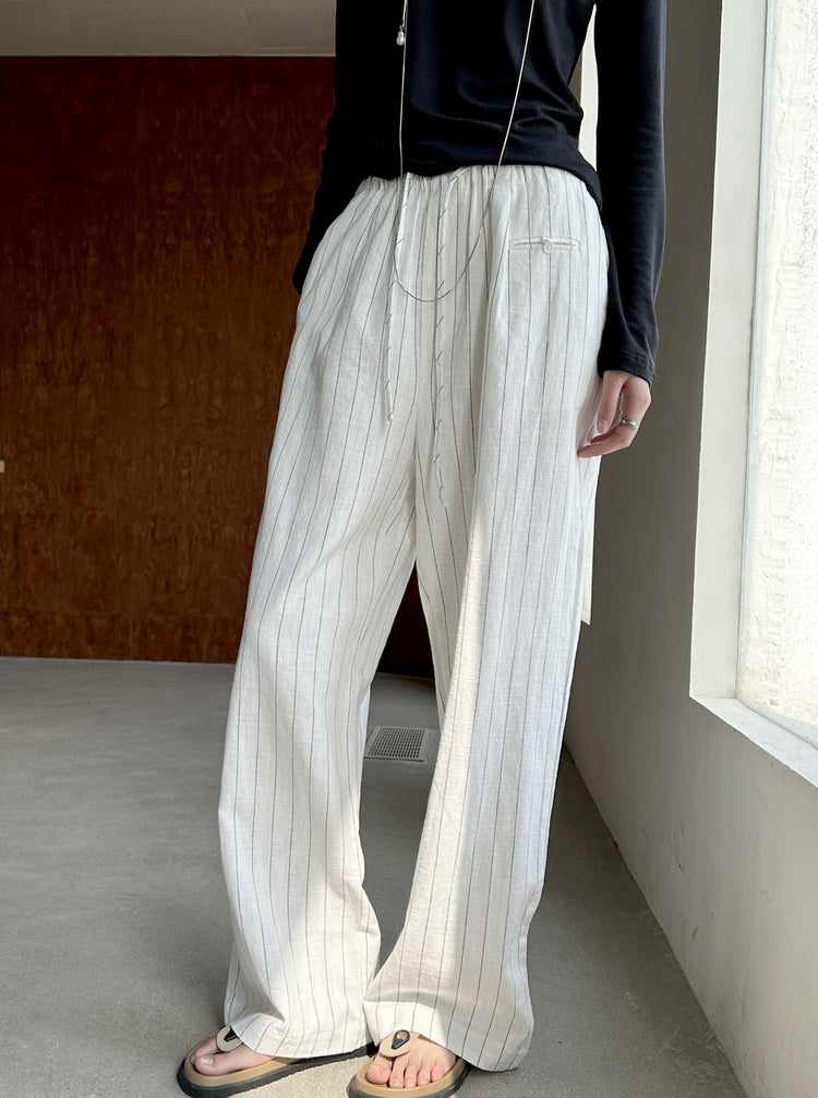 Striped Loose Wide Pants_BDHL6213