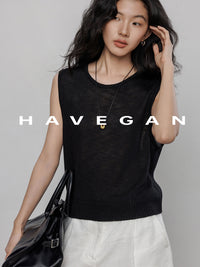 Round Neck Sleeveless Tops_BDHL7233