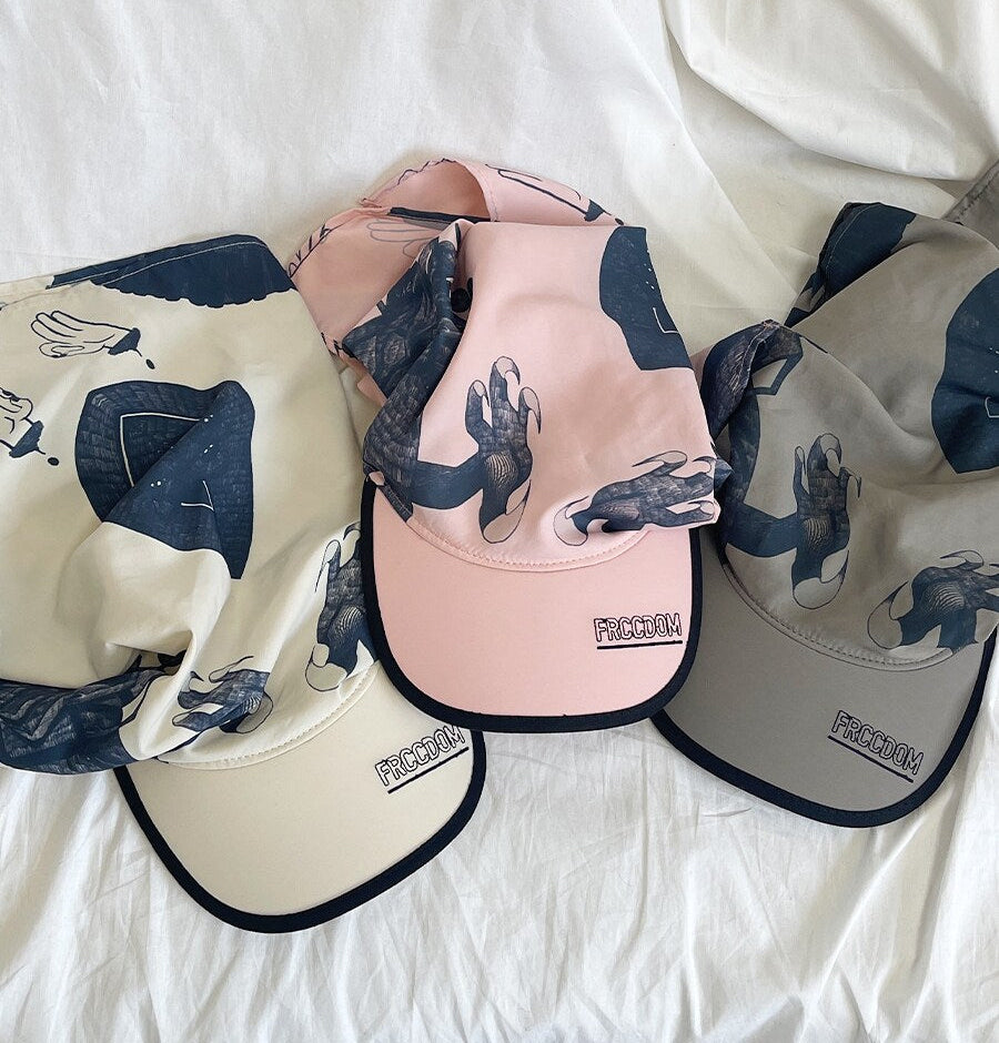 Graffiti Sunshade Neck-Flap Cap_BDHL8367 – HELROUS