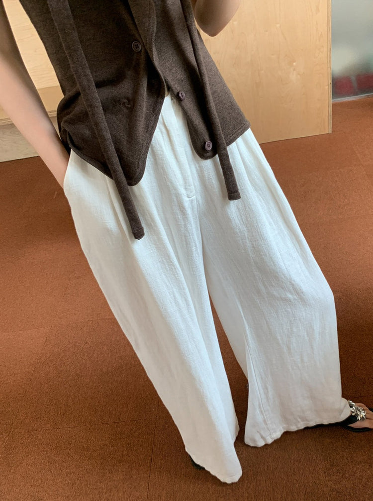 Lazy Linen Wide Leg Pants_BDHL6220