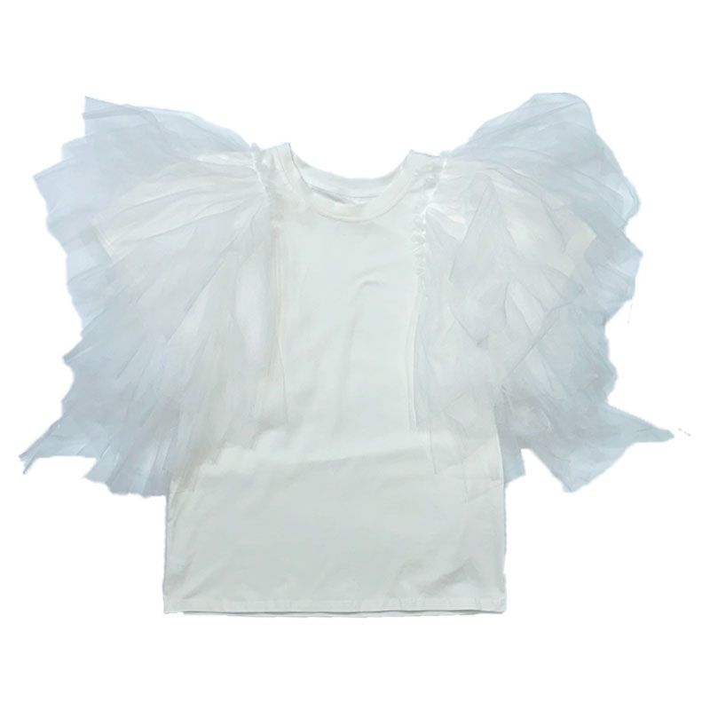 Mesh Flying Sleeve Tops_BDHL7441