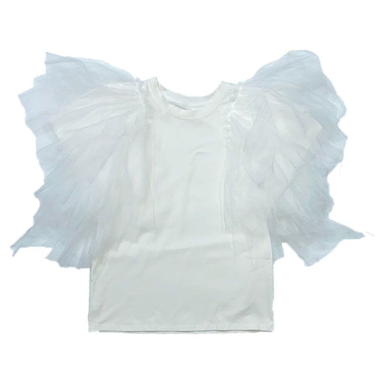 Mesh Flying Sleeve Tops_BDHL7441