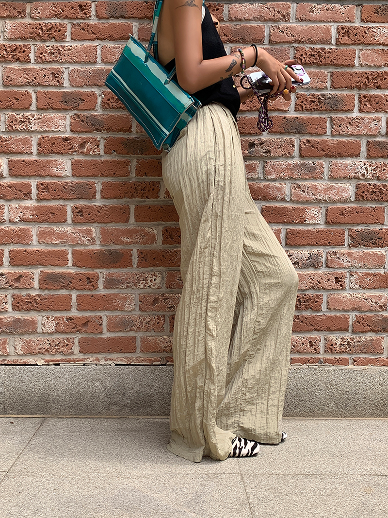 Thin Pleated Wide Leg Pants_BDHL6138