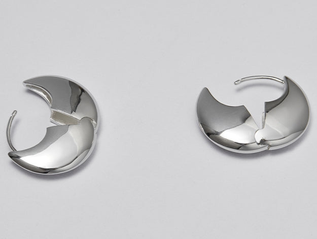 Round Silver Pierced Earrings_BDHL7463