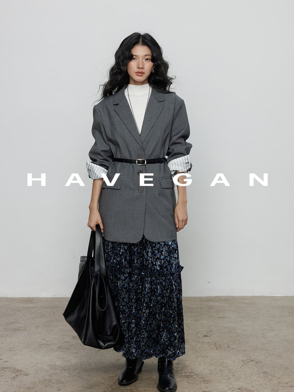 Retro Floral Print A-Line Skirt_BDHL7897