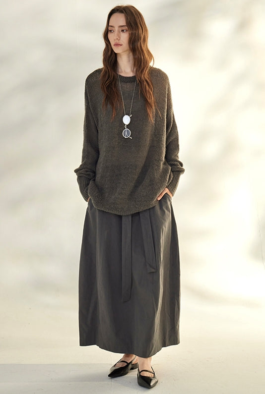 Wide-Belted Long Skirt_BDHL7692