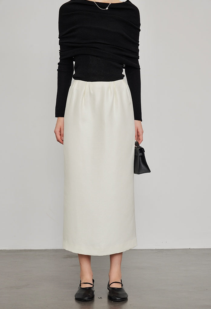 Slim Straight Slit Long Skirt_BDHL6464