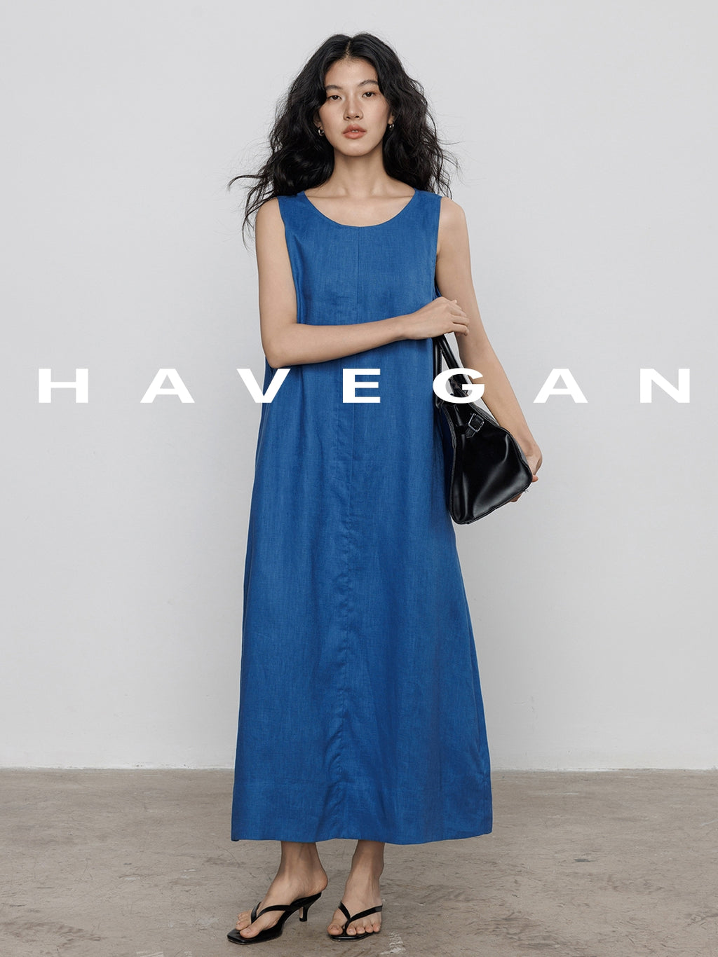 Round Neck Sleeveless Dress_BDHL7585
