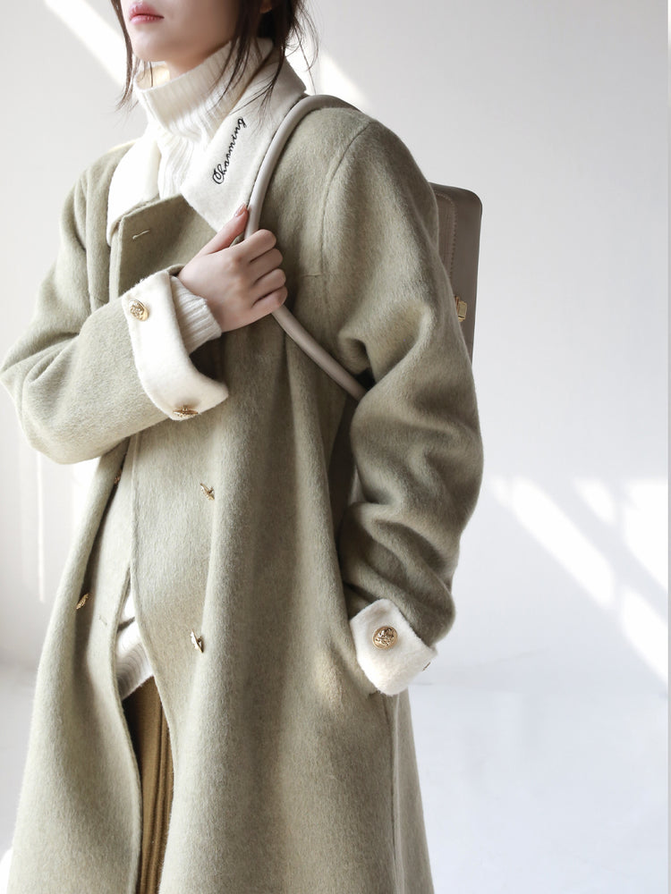 Sleeve Collar Switching Long Coat_BDHL6877