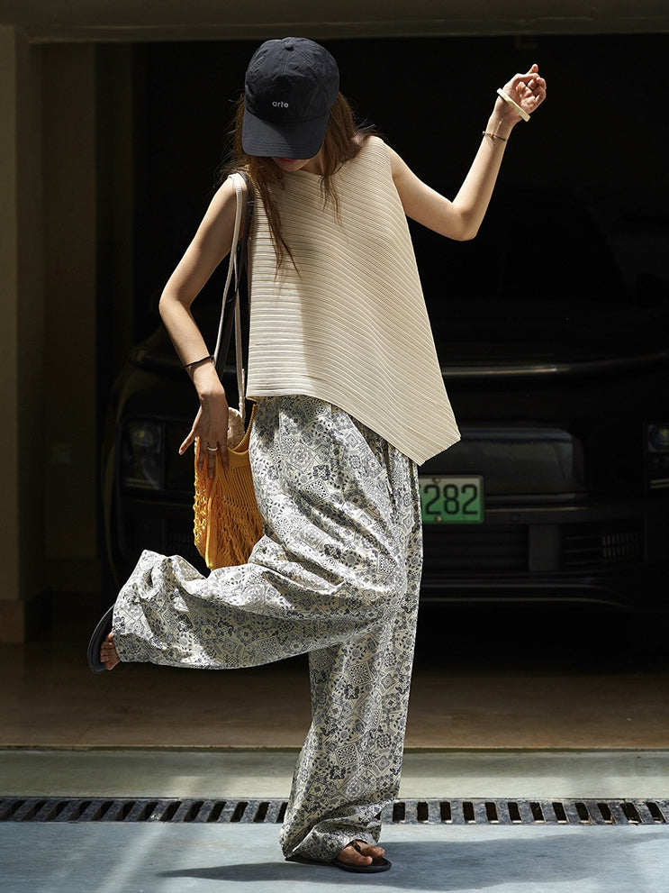 Irregular Round Neck Sleeveless Tops_BDHL7627
