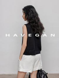 Round Neck Sleeveless Tops_BDHL7233