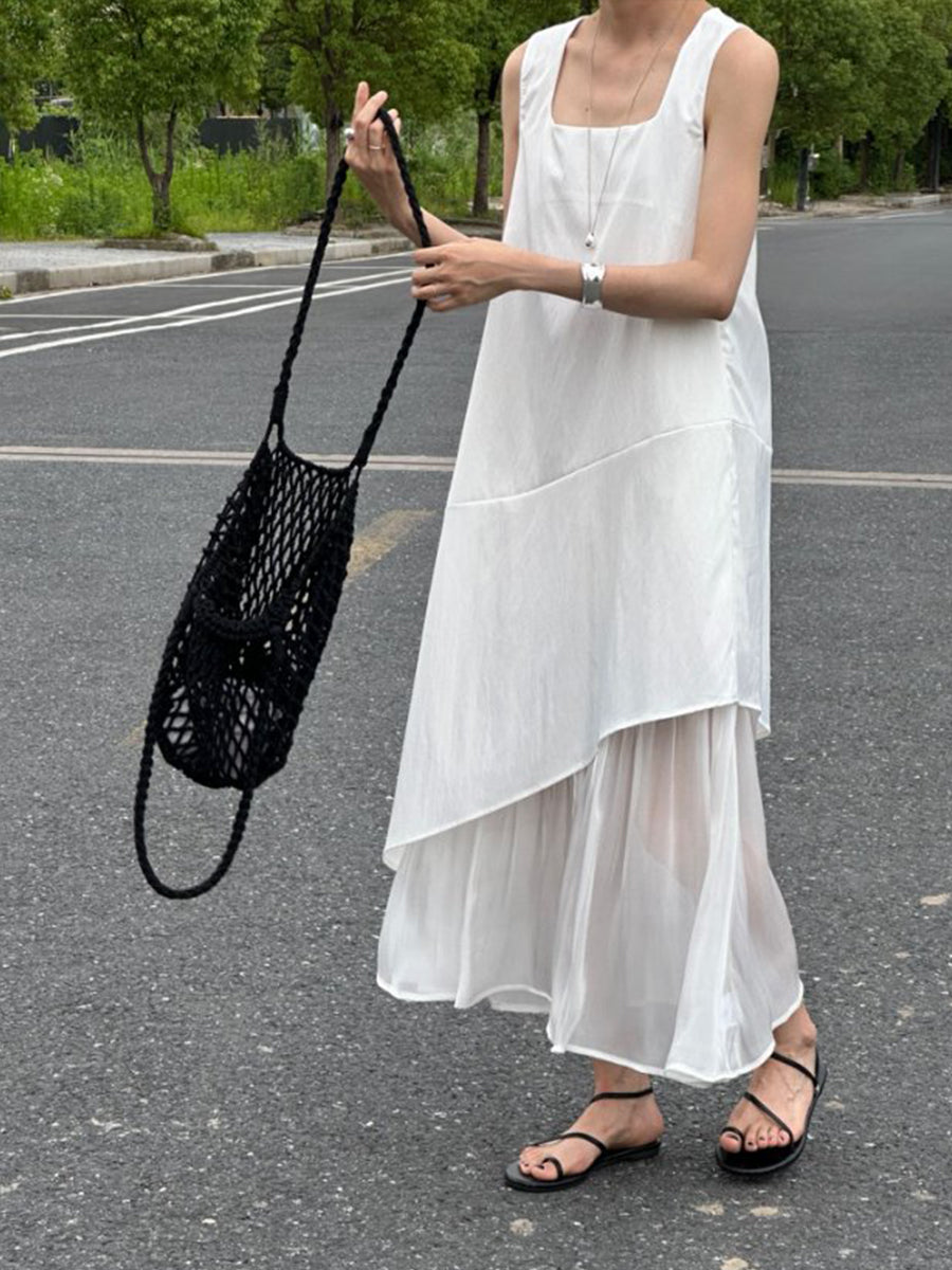 Splicing Fishtail Sleeveless Dress_BDHL7528