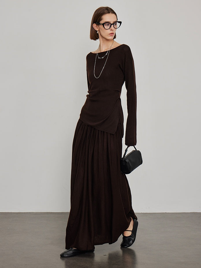 Knitted Slit Tops or Pleated Skirt_BDHL6450