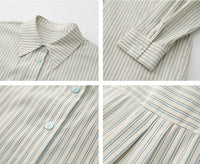 Loose Long Sleeved Striped Blouse_BDHL6010