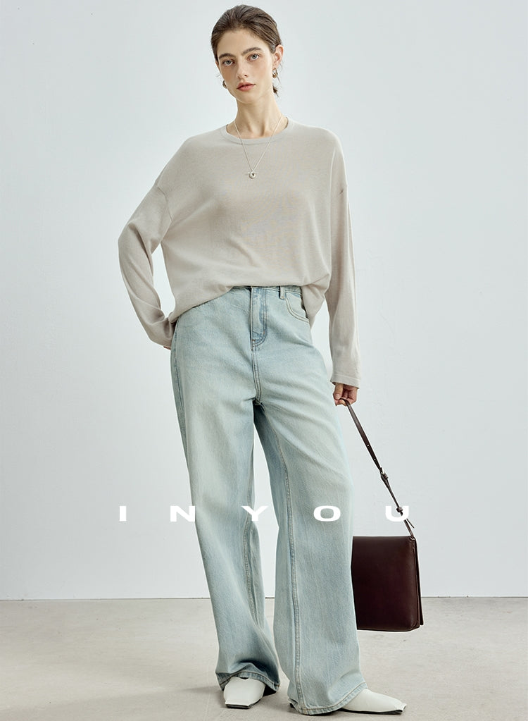 Round-Neck Loose-Fit Knit Tops_BDHL7752