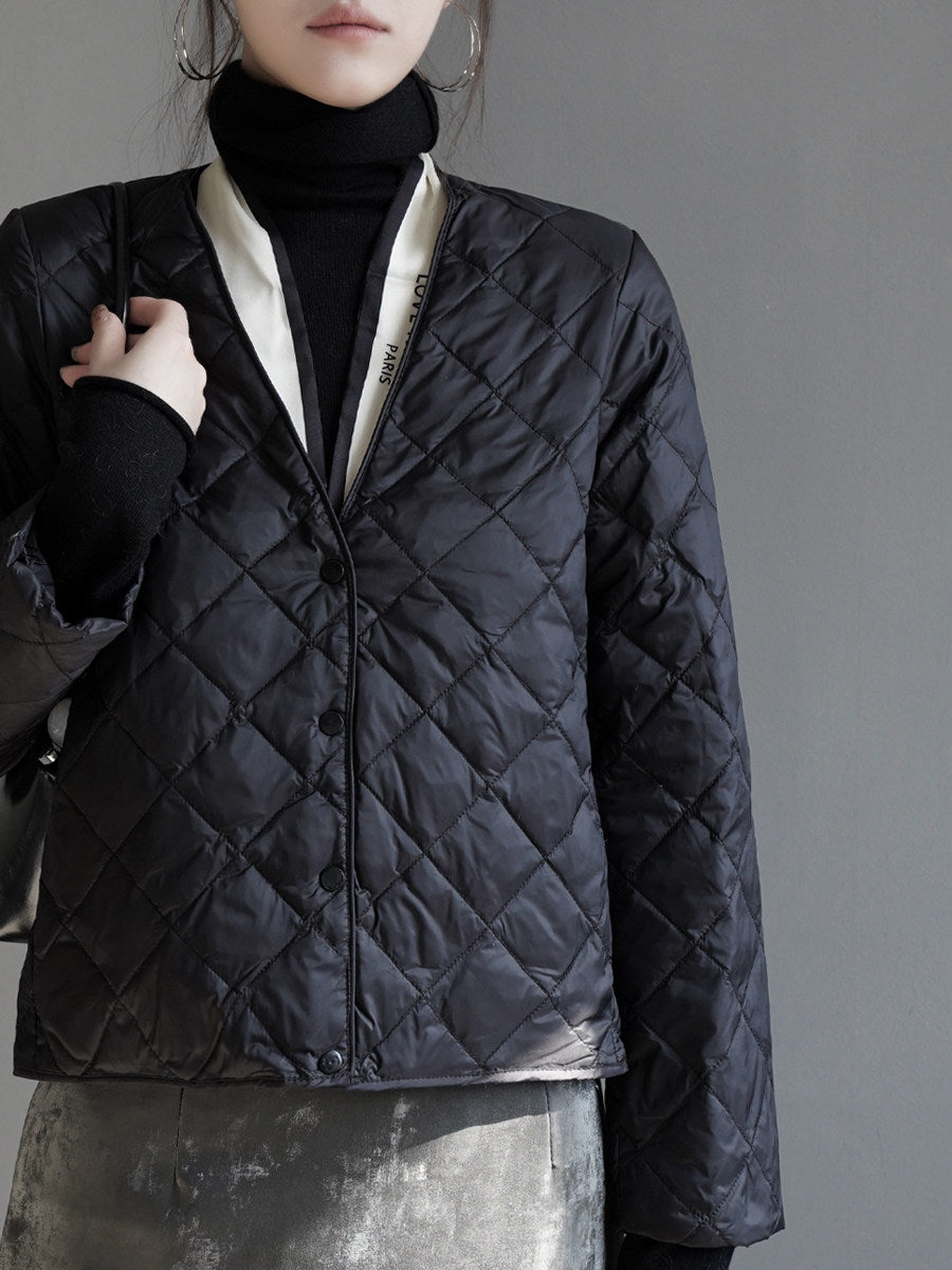 Lightweight V-Neck Down Jacket_BDHL8131