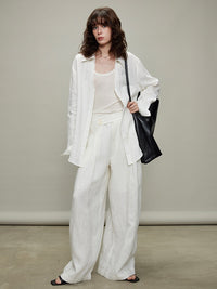 Thin Long-Sleeved Shirts & Wide Pants_BDHL6329