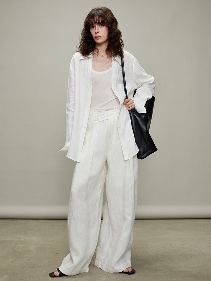 Thin Long-Sleeved Shirts &amp; Wide Pants_BDHL6329