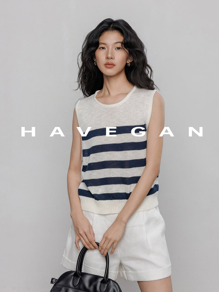 Round Neck Sleeveless Tops_BDHL7233