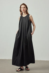 Tucked Sleeveless Dress_BDHL6118