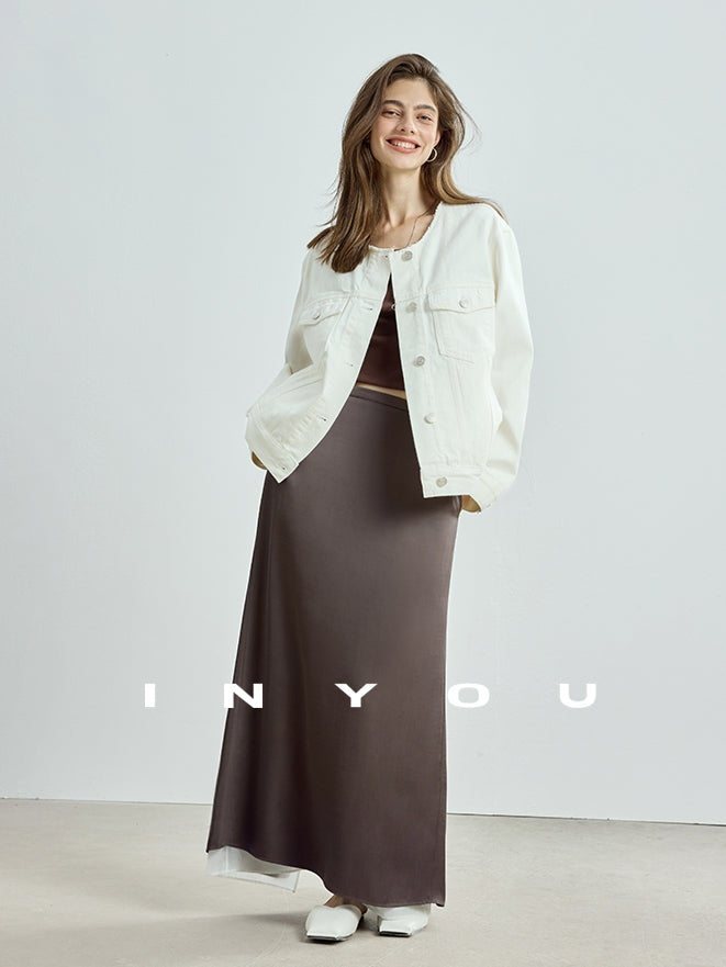 Double-Layer Back Slit Skirt_BDHL7718