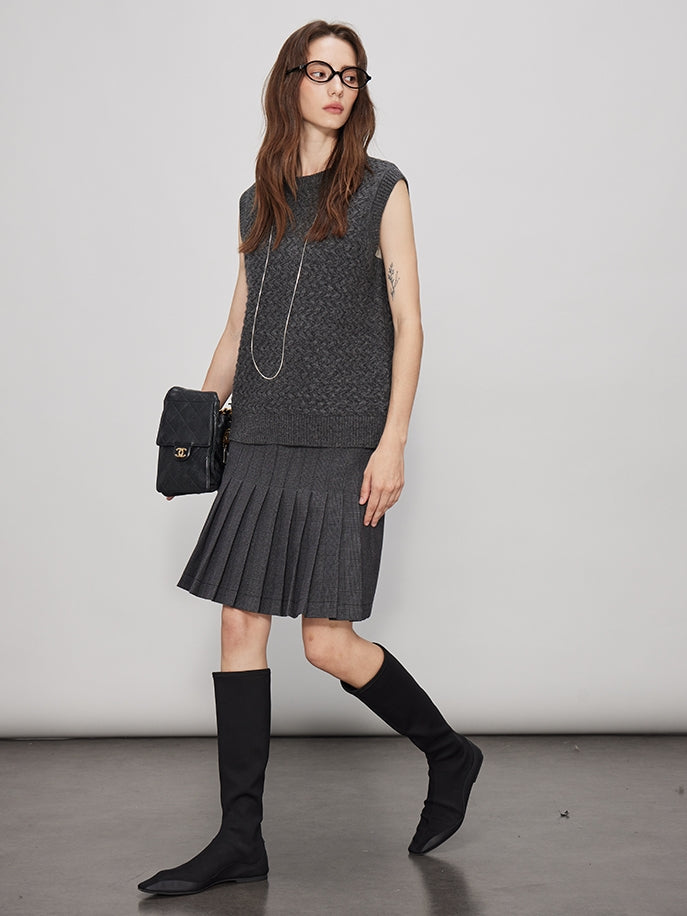 Short Or Long Pleated Skirt_BDHL7938