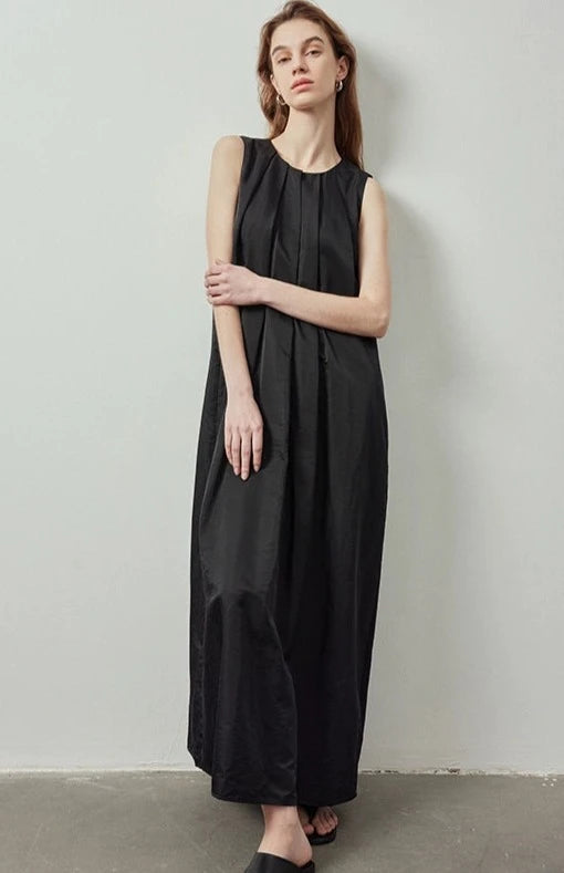 Tucked Sleeveless Dress_BDHL6118