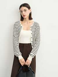 Stripe Round-Neck Cardigan_BDHL6621