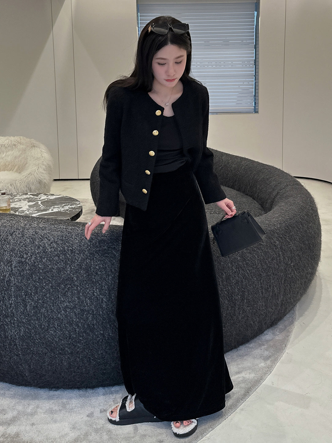 Classic Gold Button Jacket_BDHL7139