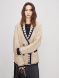 V-Neck Chunky Knit Cardigan_BDHL7989