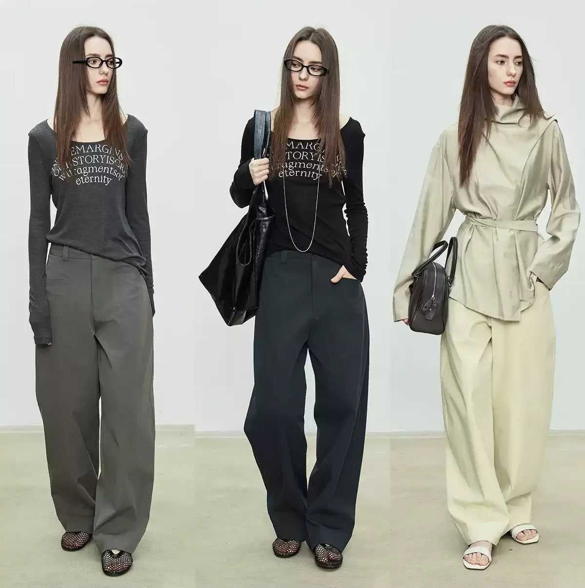 Simple Design Wide Pants_BDHL7103