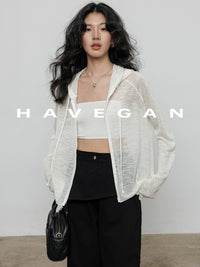 Hooded Sheer Knitted Cardigan_BDHL7058