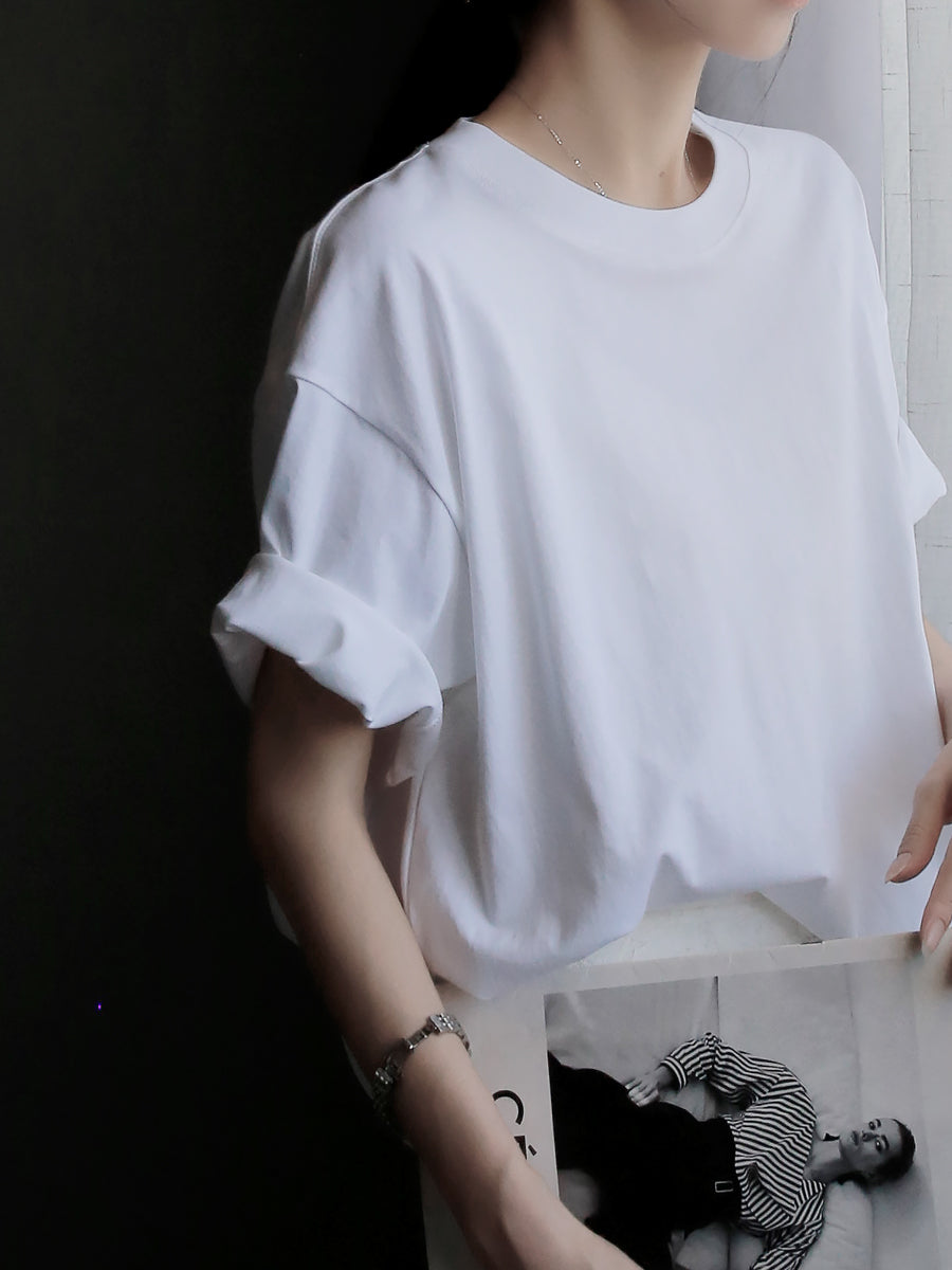 Round Neck Shirt And Fishtail Skirt Set_BDHL7635