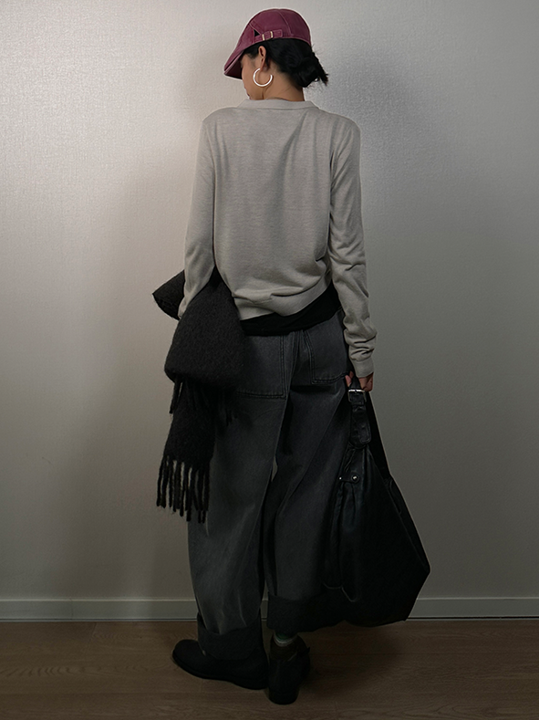 Polo Collar Loose Sweater_BDHL6659