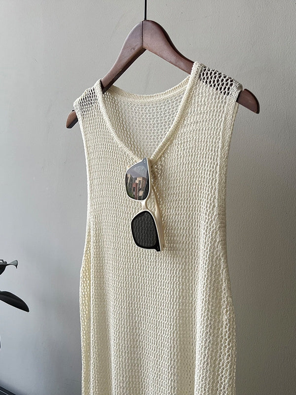 Hollow Long Sleeveless Tops_BDHL7561