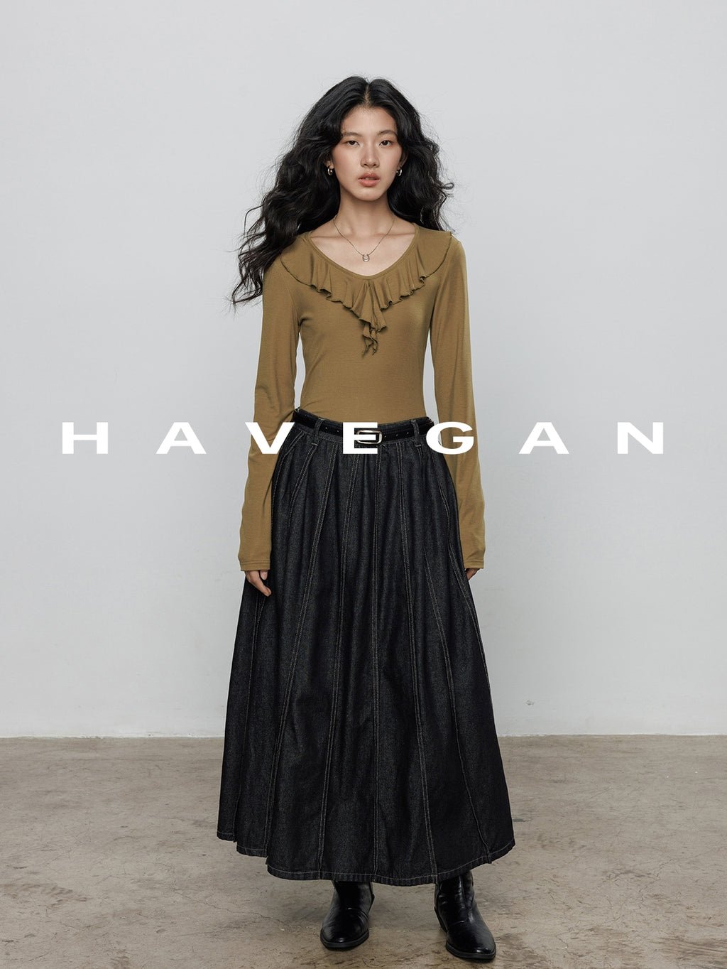 高腰牛仔裙_BDHL7892