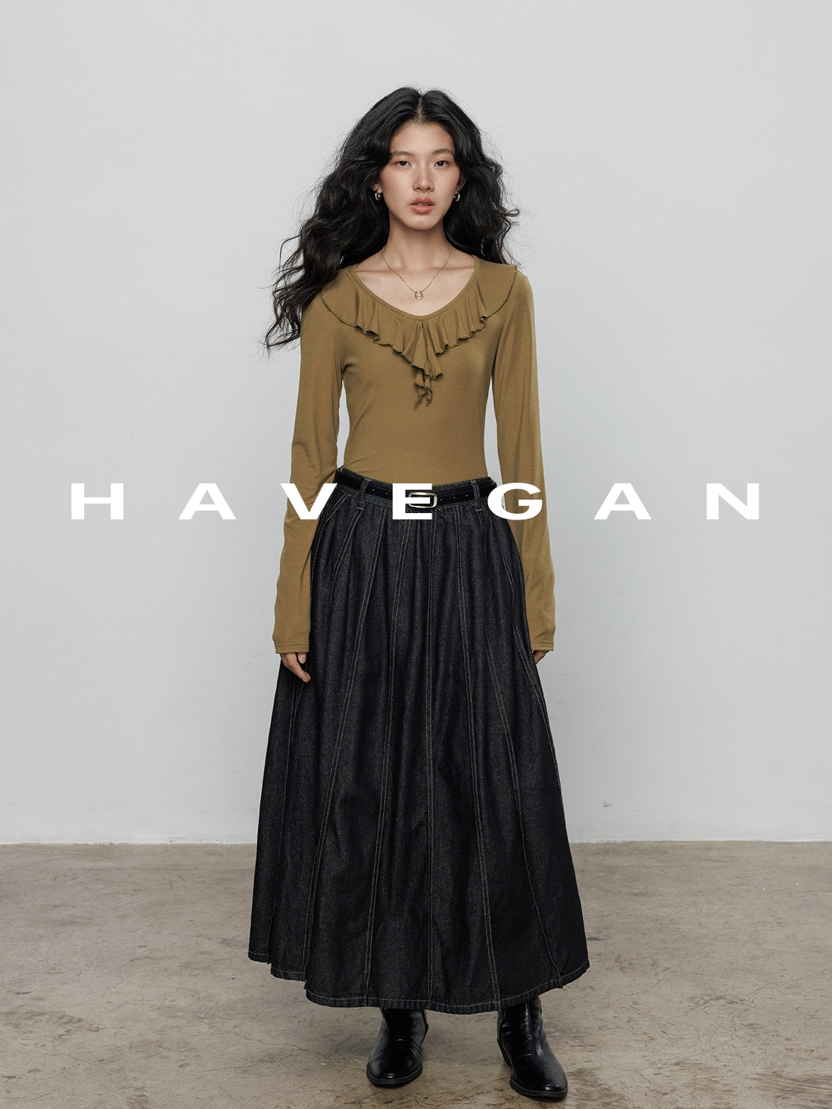 高腰牛仔裙_BDHL7892