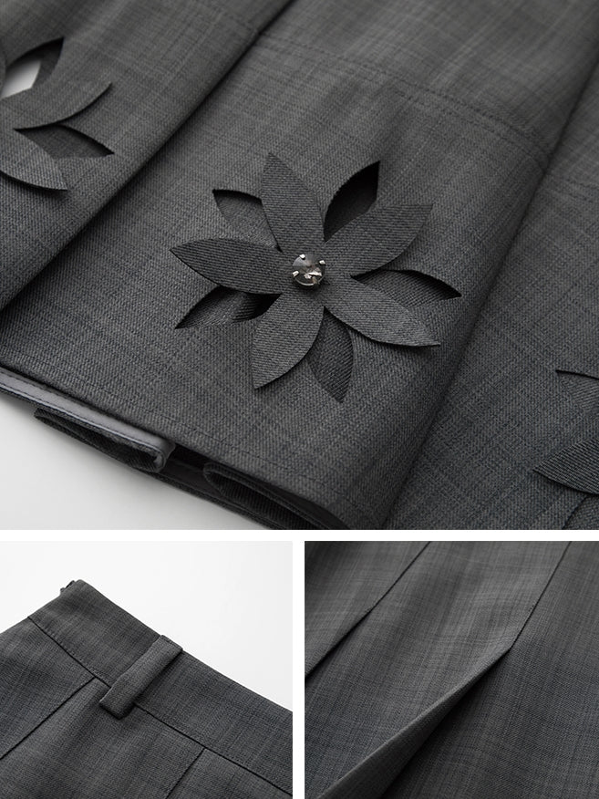 3D Hollow Pleated Skirt_BDHL6750