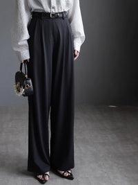 Slim Drape Straight Pants_BDHL7415