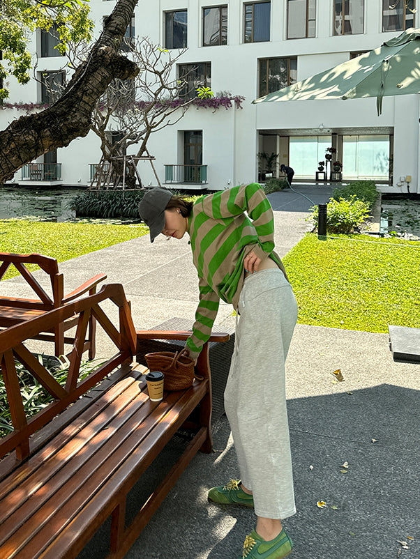 Drawstring Sweatpants Cropped Pants_BDHL8010