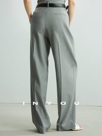 High Waist Tucked Straight Pants_BDHL6952