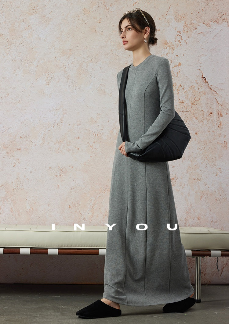 Tucked Slim Long Dress_BDHL6667