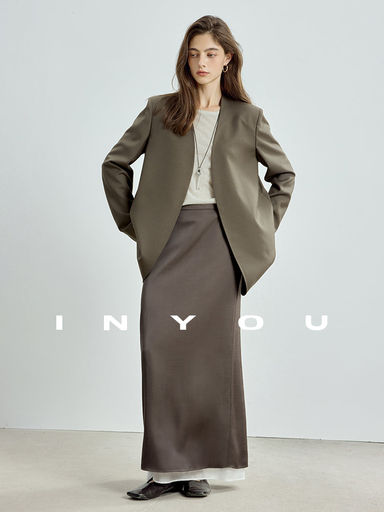 Double-Layer Back Slit Skirt_BDHL7718