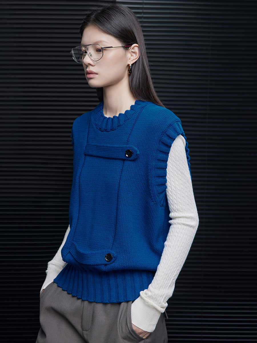Button-Design Blue Vest_BDHL7876