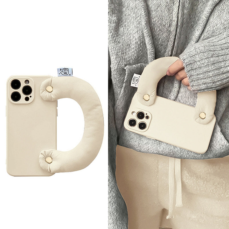 3D D Letter Soft iPhone Case with Cotton Wrist Strap_BDHL8191