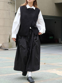 3D Pocket A-Line Long Skirt_BDHL6532