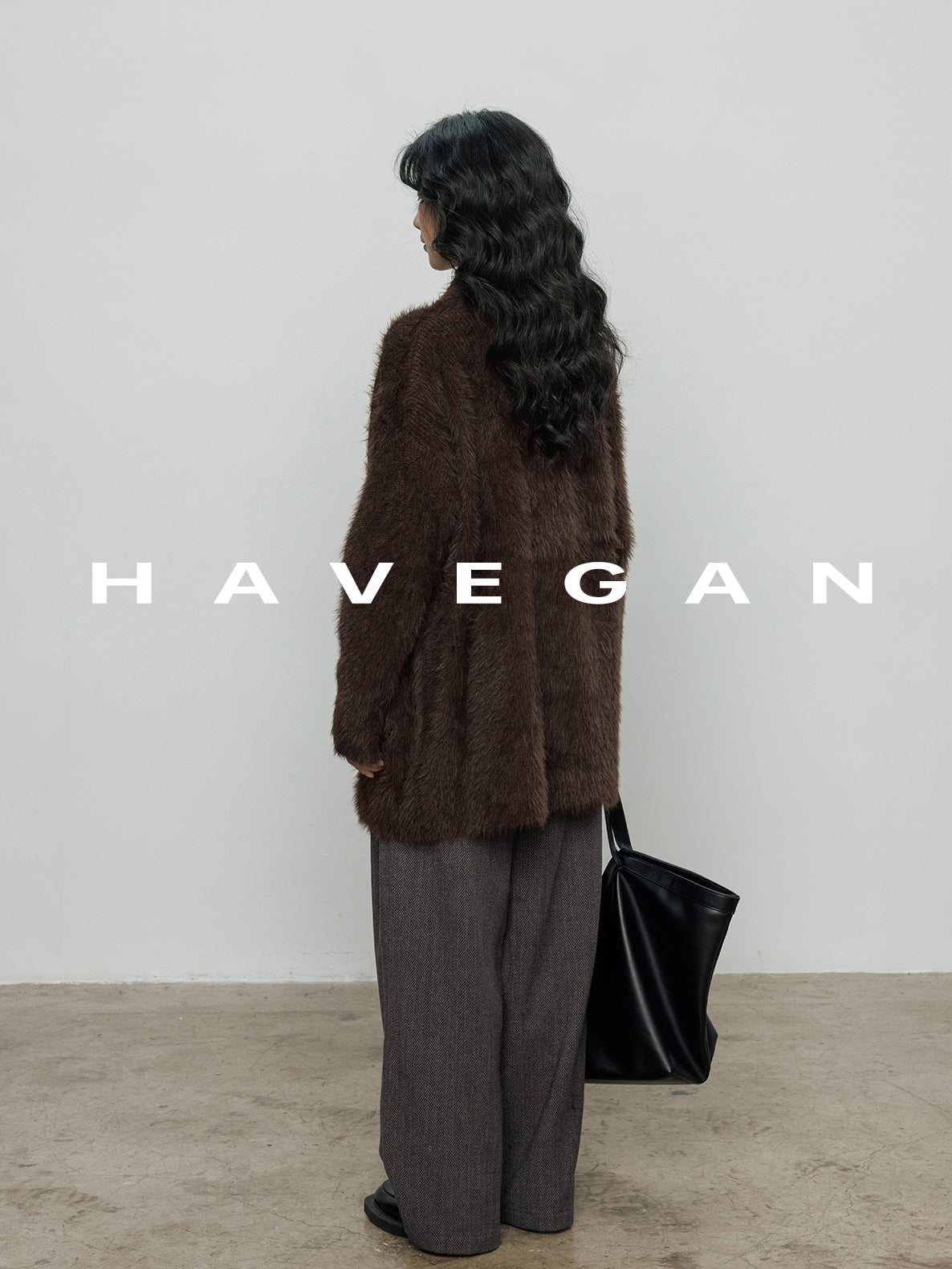 無領抓絨長版開襟衫_BDHL7971