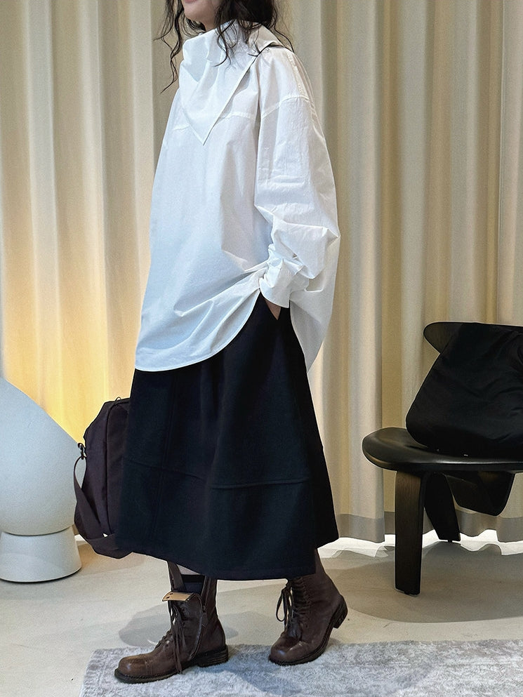 Patchwork A-Line Midi Skirt_BDHL8153