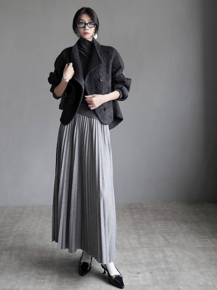 High-Waisted Pleated Maxi Skirt_BDHL7931
